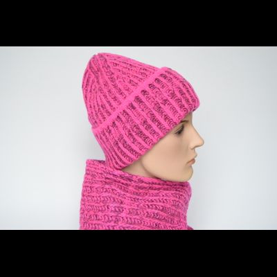 Шапка Vizio 1106 CRYO Италия ярко - розовая шевроном