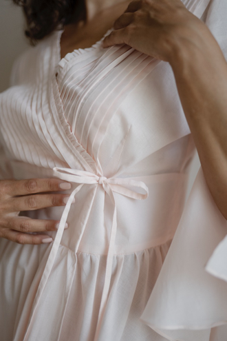 Будуарное платье-халат (персиковое)