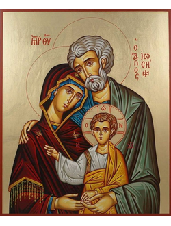 Святое семейство. Рукописная православная икона.