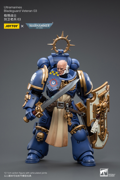 Примарис ветеран Ультрамаринов (Warhammer 40k) - КОЛЛЕКЦИОННАЯ ФИГУРКА 1/18 Ultramarines Bladeguard Veteran 03 (JT2344) - JOYTOY