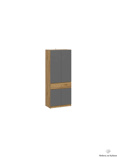 Авиньон шкаф двухстворчатый Дуб крафт золотой/Графит серый