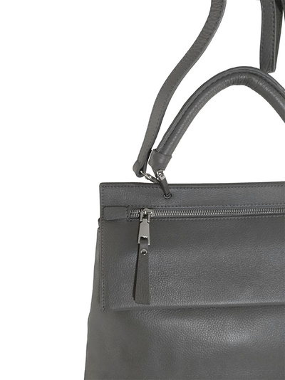 (АРТИКУЛ: 10049/1/5) СУМКА ЖЕНСКАЯ СРЕДНЕГО РАЗМЕРА, НАТУРАЛЬНАЯ КОЖА, СЕРАЯ, ДВА ОТДЕЛЕНИЯ, С ПЛЕЧЕВЫМ РЕМНЕМ