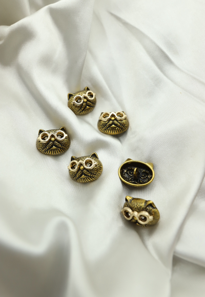 ПУГОВИЦЫ МЕТАЛЛИЧЕСКИЕ КОТИКИ , 23 мм. 50 шт. РК-000406. Цвет: Золотой (ОПТ)