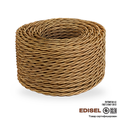 Витой ретро провод 3х1.5 медный шелк бухта