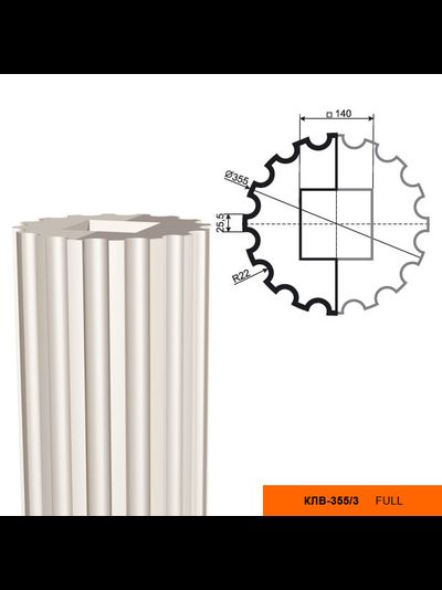 Капитель к фасадной колонне из пенополистирола с покрытием LEPNINAPLAST-FASAD (Лепнинапласт-фасад) КЛВ-355/1 FULL