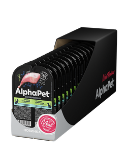 AlphaPet (АльфаПет) Superpremium влажный корм (пауч) для кошек с чувствительным пищеварением кролик и черника в соусе, 80 г