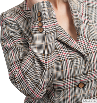 Костюм женский серый в клетку 3428 Pretty One