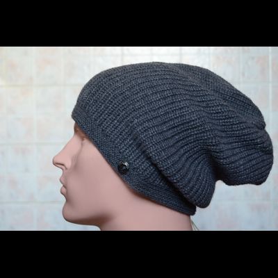 Итальянская вязаная мужская шапка Vizio 6183 CL серая