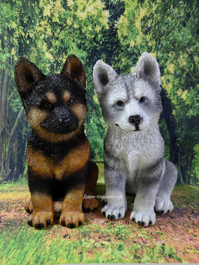 Хаски - садовая фигура 37*30*20см  1,7кг   экологичный полистоун Россия  2798/012979 Не боится влаги и перепадов температур