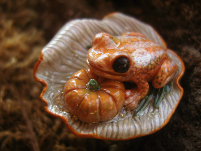 Кольцо с лягушкой "Принцесса Тыковка, наследница Урожайных Полей"