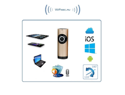 Видеоняня /WiFi IP видеокамера панорамная 180*110*  с DVR (fishG), HD