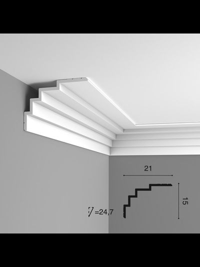 Потолочный карниз с гладким профилем из полиуретана Orac Decor Коллекция Modern C393