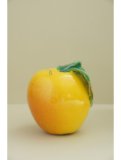 Яблоко с листом (желтое)