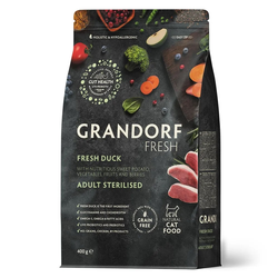 Grandorf Fresh для стерилизованных кошек и кастрированных котов с уткой и бататом, 400 г