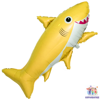 Шар Акула 99 см фольга ( шар + гелий + лента )