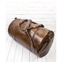 Кожаная дорожная сумка Faenza Premium brown (арт. 
4033-02)