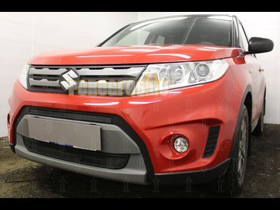 Защита радиатора Suzuki Vitara 2014-2018 (2 части) black