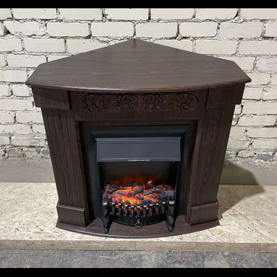 Угловой электрокамин Венеция AO с очагом Fobos