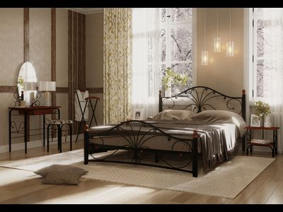 Кровать Фортуна-2 1,6*2,0 черный/ножки черные ш*в*д 1700х1070х2120мм