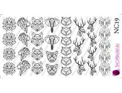 Слайдер дизайн NC19 - Геометрия, Животные, Трафарет, черный