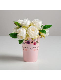 Стаканчик для цветов "Котик" 11*8,5см