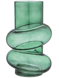 ВАЗА дутое стекло зеленое 16Х16Х26 см
