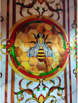 Витражная пленка, витражная пленка самоклеющаяся под заказ,пленочный витраж с классическим рисунком