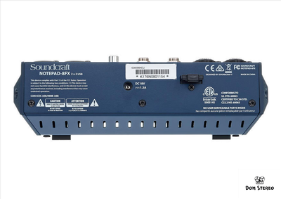 Задняя панель SOUNDCRAFT Notepad-8FX