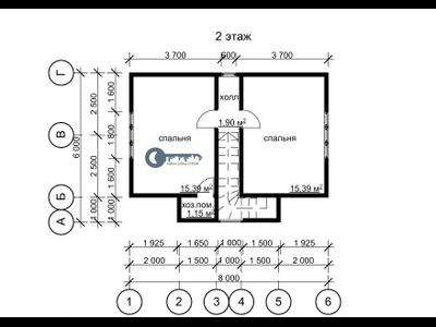 ДЖ-07 ГАБАРИТНЫЕ РАЗМЕРЫ: (8Х6М) 1,5 ЭТАЖА, ОБЩАЯ ПЛОЩАДЬ: 92М²