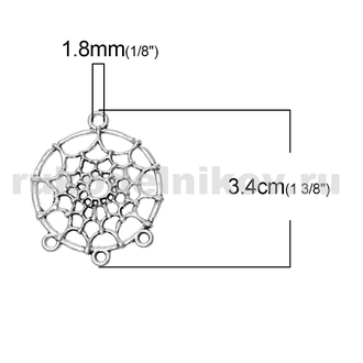 коннектор для бижутерии "Ловец снов", цвет-античное серебро