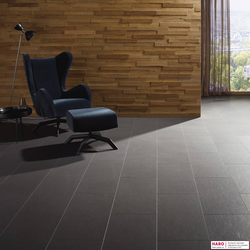 Декор стеновых панелей  Haro Дуб River 535624 в интерьере гостиной