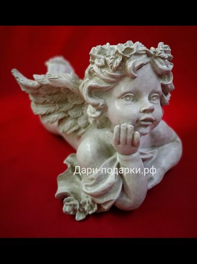Ангел с белыми розами 31*22см   0,9кг   полистоун Россия  1953/012774*