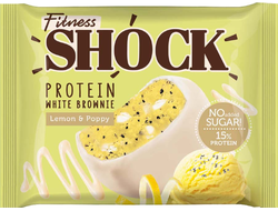 Брауни в белом шоколаде "Лимон-мак", 50г (FitnesShock)