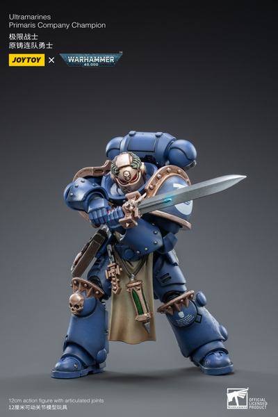 Примарис-чемпион Ультрамаринов (Warhammer 40k) - КОЛЛЕКЦИОННАЯ ФИГУРКА 1/18 Ultramarines Primaris Company Champion (JT3266) - JOYTOY