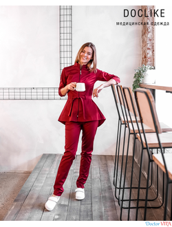 БЛУЗА DOCLIKE DL423 бордовая