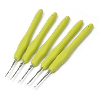 Крючки для вязания 14см алюминий с резиновой ручкой 2,0 мм