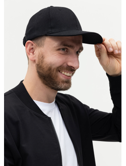 Бейсболка STAN 6 клиньев хлопок 330,06, Чёрный