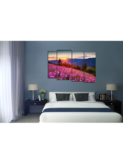 Модульная картина "Цветущий склон"