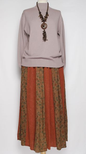 ЮБКА "МНОГО КЛИНЬЕВ" терракотовая до р.52