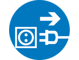 M13 Отключить штепсельную вилку, 200х200 мм, на самоклеющейся пленке
