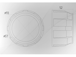 Бленда (маска) для линз №20 Gatling Gun Black (черная) 2.5 дюйма, 1шт