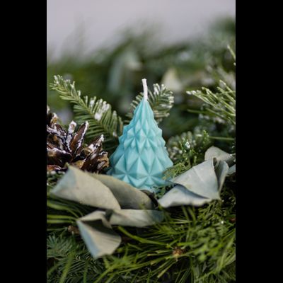 Свеча "Ёлка хрусталь" Бирюза