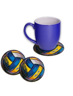 ПОДСТАВКИ ПОД СТАКАН "МЯЧ РИСОВАННЫЙ" (4 ШТУКИ)