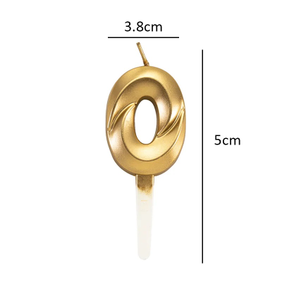 Свеча-цифра для торта "0" (золото №3)