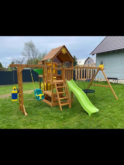 Детская площадка IgraGrad Крафт Pro 4 с трубой мод.2