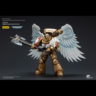 Сангвинарный гвардеец Кровавых Ангелов (Warhammer 40k) - КОЛЛЕКЦИОННАЯ ФИГУРКА 1/18 Blood Angels Sanguinary Guard with Encarmine  Axe (JT6250) - JOYTOY