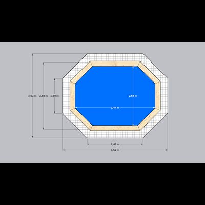 Деревянный бассейн "Вилюй" 350 х 250 х 115 см Кристалл