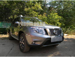 Защита радиатора Nissan Terrano 2014- black верх