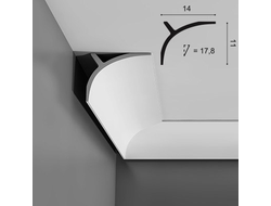 Потолочный карниз с гладким профилем из полиуретана Orac Decor Коллекция Luxxus C991