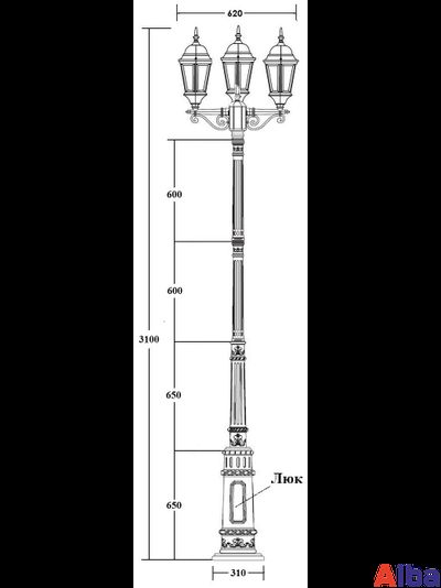 Astoria 91410B/E7 Bl Парковый светильник